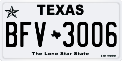TX license plate BFV3006