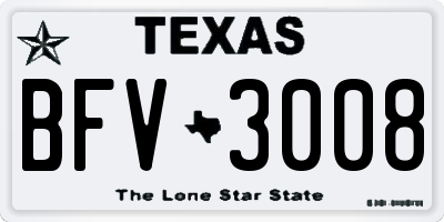 TX license plate BFV3008