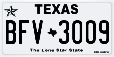 TX license plate BFV3009