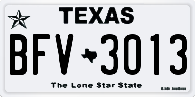 TX license plate BFV3013