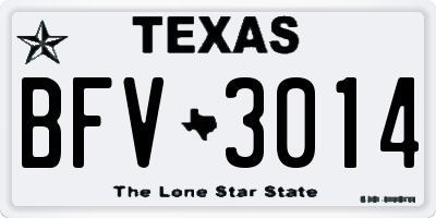 TX license plate BFV3014