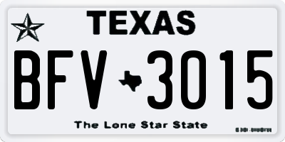 TX license plate BFV3015