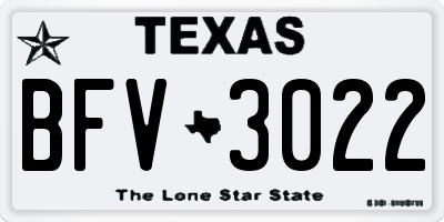 TX license plate BFV3022