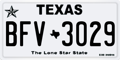 TX license plate BFV3029