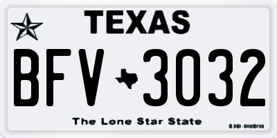 TX license plate BFV3032