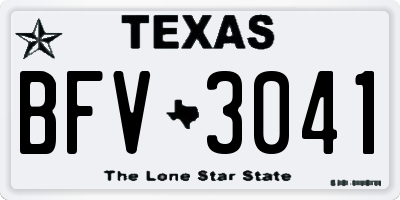 TX license plate BFV3041