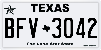 TX license plate BFV3042