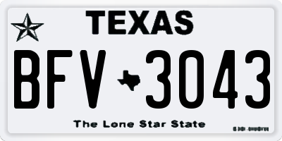 TX license plate BFV3043