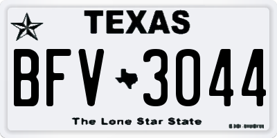 TX license plate BFV3044