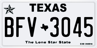 TX license plate BFV3045