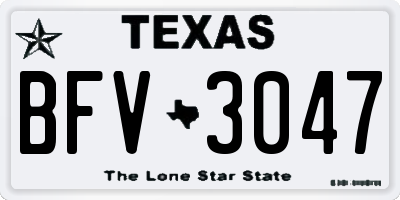 TX license plate BFV3047