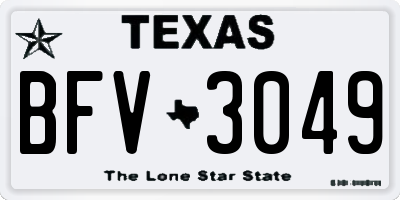 TX license plate BFV3049