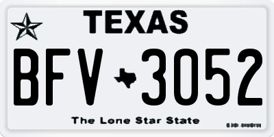 TX license plate BFV3052