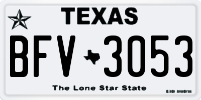 TX license plate BFV3053
