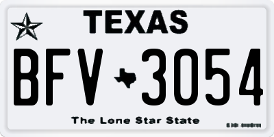 TX license plate BFV3054
