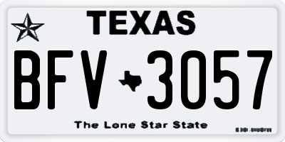 TX license plate BFV3057