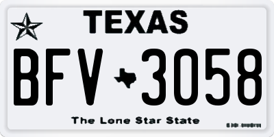 TX license plate BFV3058