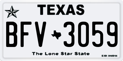 TX license plate BFV3059