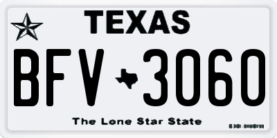 TX license plate BFV3060