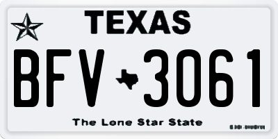 TX license plate BFV3061