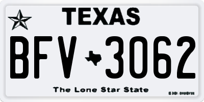 TX license plate BFV3062