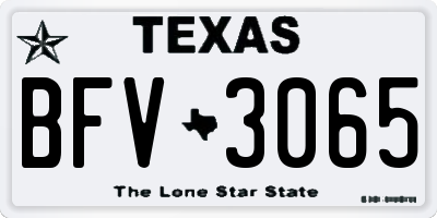 TX license plate BFV3065