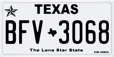 TX license plate BFV3068