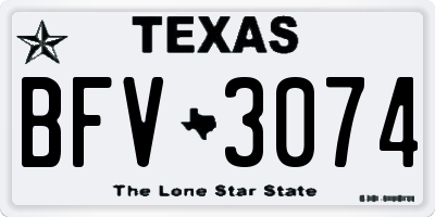 TX license plate BFV3074