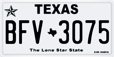TX license plate BFV3075