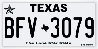 TX license plate BFV3079
