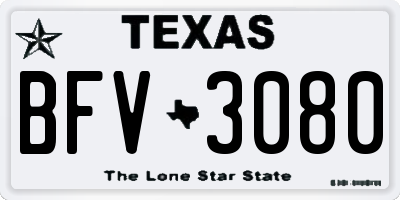 TX license plate BFV3080