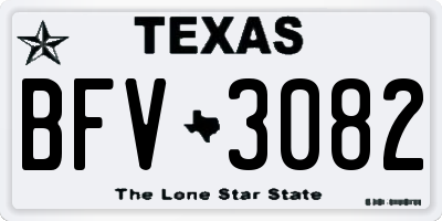 TX license plate BFV3082