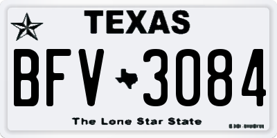 TX license plate BFV3084