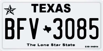 TX license plate BFV3085
