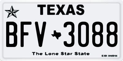 TX license plate BFV3088