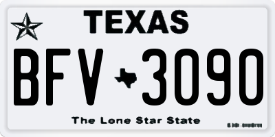 TX license plate BFV3090