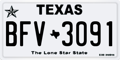 TX license plate BFV3091