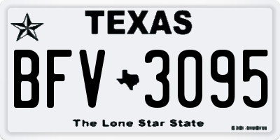 TX license plate BFV3095