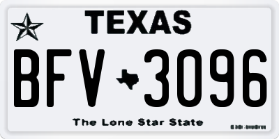 TX license plate BFV3096