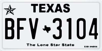 TX license plate BFV3104