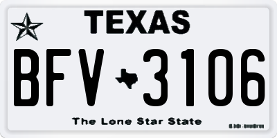 TX license plate BFV3106