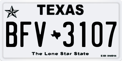 TX license plate BFV3107