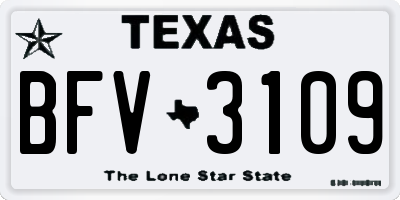 TX license plate BFV3109