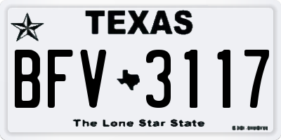 TX license plate BFV3117