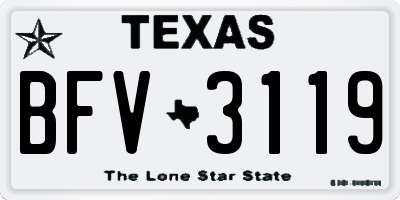 TX license plate BFV3119