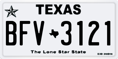 TX license plate BFV3121