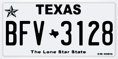 TX license plate BFV3128