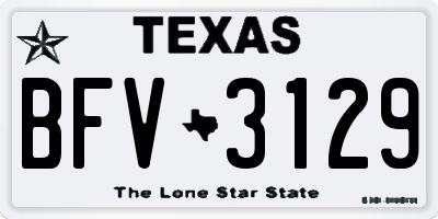 TX license plate BFV3129