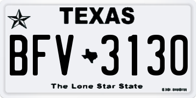 TX license plate BFV3130