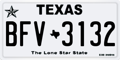 TX license plate BFV3132